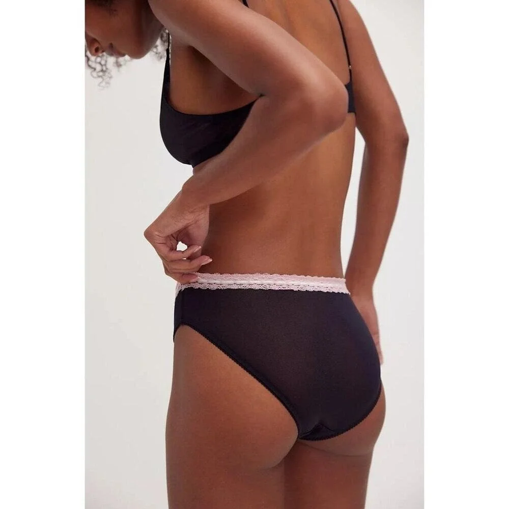 NWT Free People SET OF 2 So Sweet Bikini Panty Mesh‎ Underwear Large